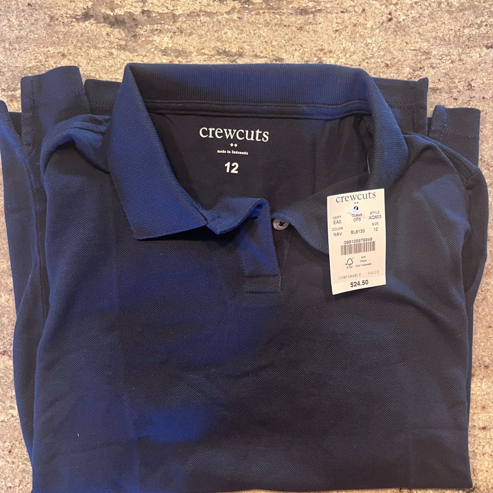 Crew cuts polo navy blue size 12 -Brand new with tags and Chaps 10-12 no tags